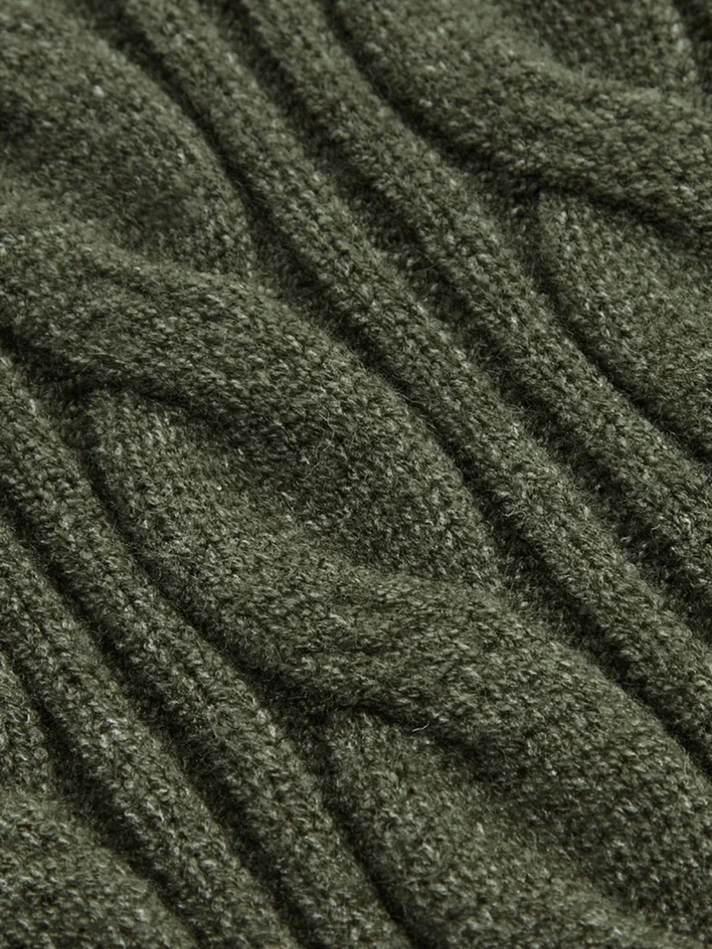 Commense Cable-Knit V-Neck Sweater & Wide-Leg Knit Pants Set